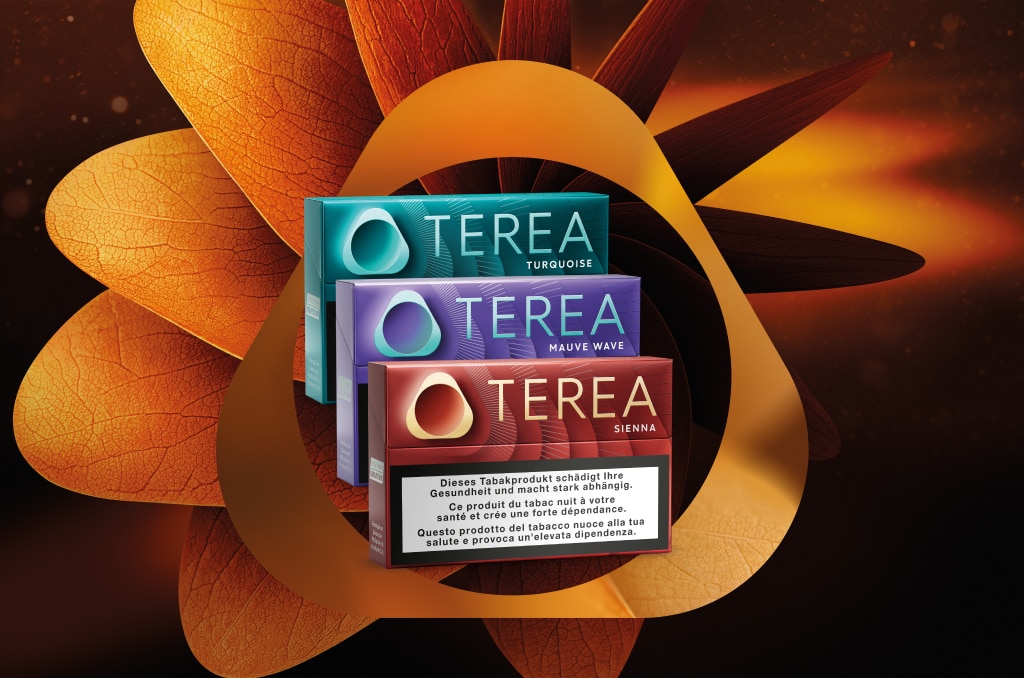 3 pacchetti di Terea &ndash; Turquoise, Sienna e Mauve Wave su una roccia